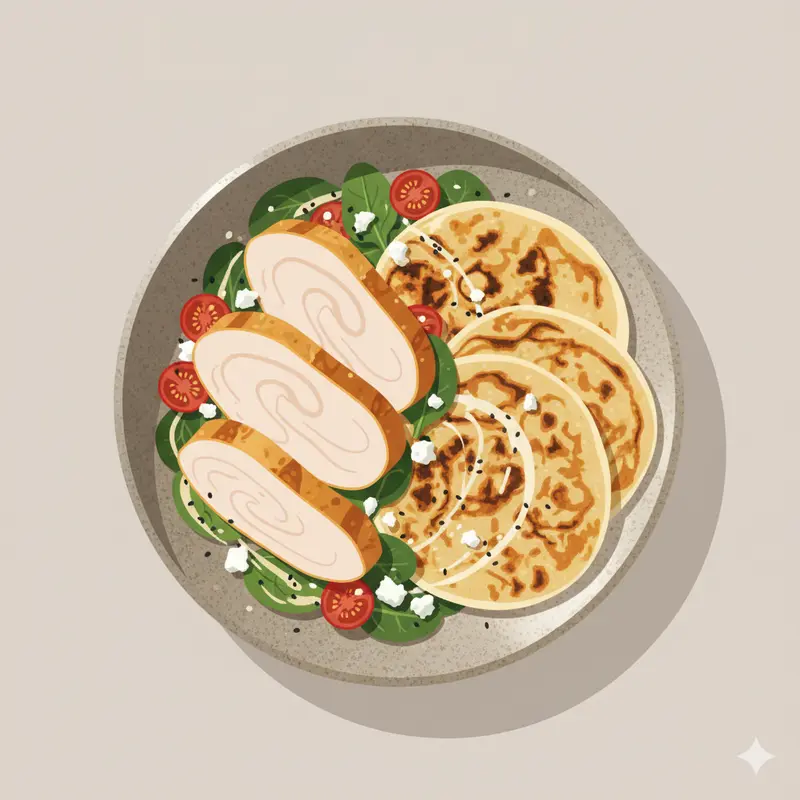Mediterranean Turkey Flatbread Bowl